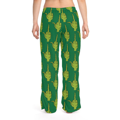 Grinch Middle Finger Women's Pajama Pants - Comfy Sleepwear for Relaxation