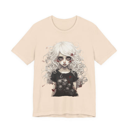 Creepy Doll Halloween Unisex Jersey Short Sleeve Tee