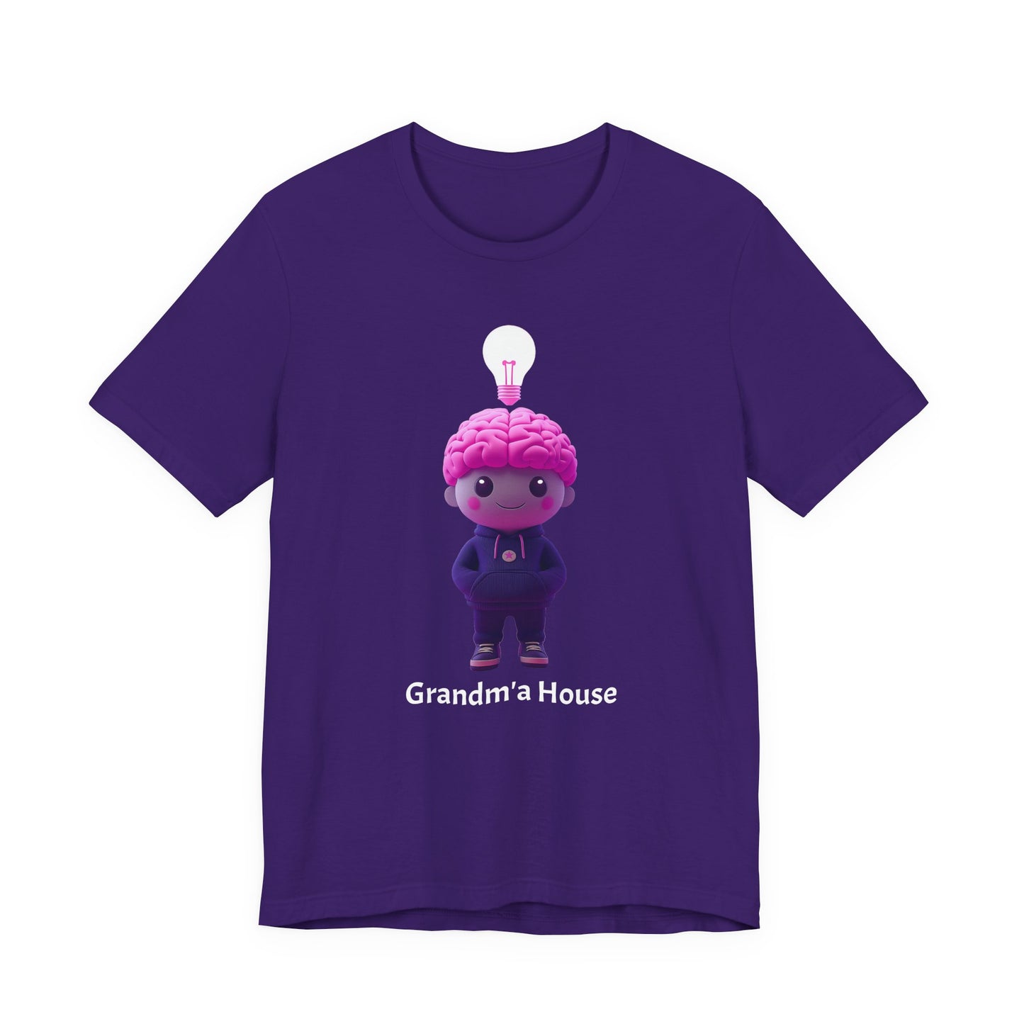 Grandma's House Brain with Light Bulb Design - Unisex Jersey Tee