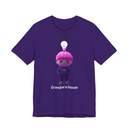 Grandma's House Brain with Light Bulb Design - Unisex Jersey Tee