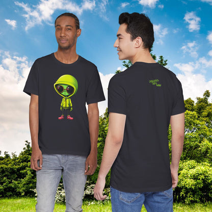 Hip Hop Alien with Grandma's Crew Personalized on Back   Unisex Jersey Short Sleeve Tee