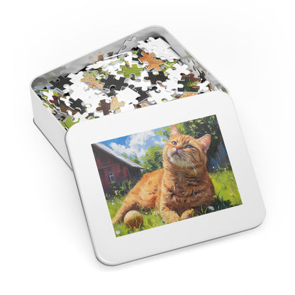 Orange Tabby Cat Laying in the Sun Jigsaw Puzzle (30, 110, 252, 500,1000-Piece)