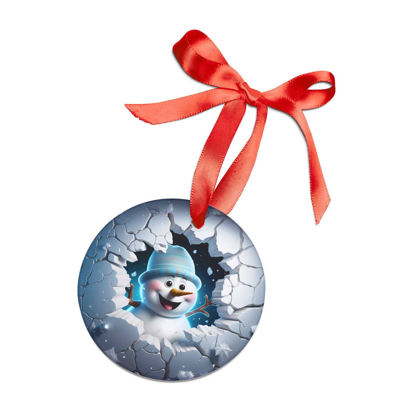 2024 Christmas Snowman Acrylic Ornament with Ribbon