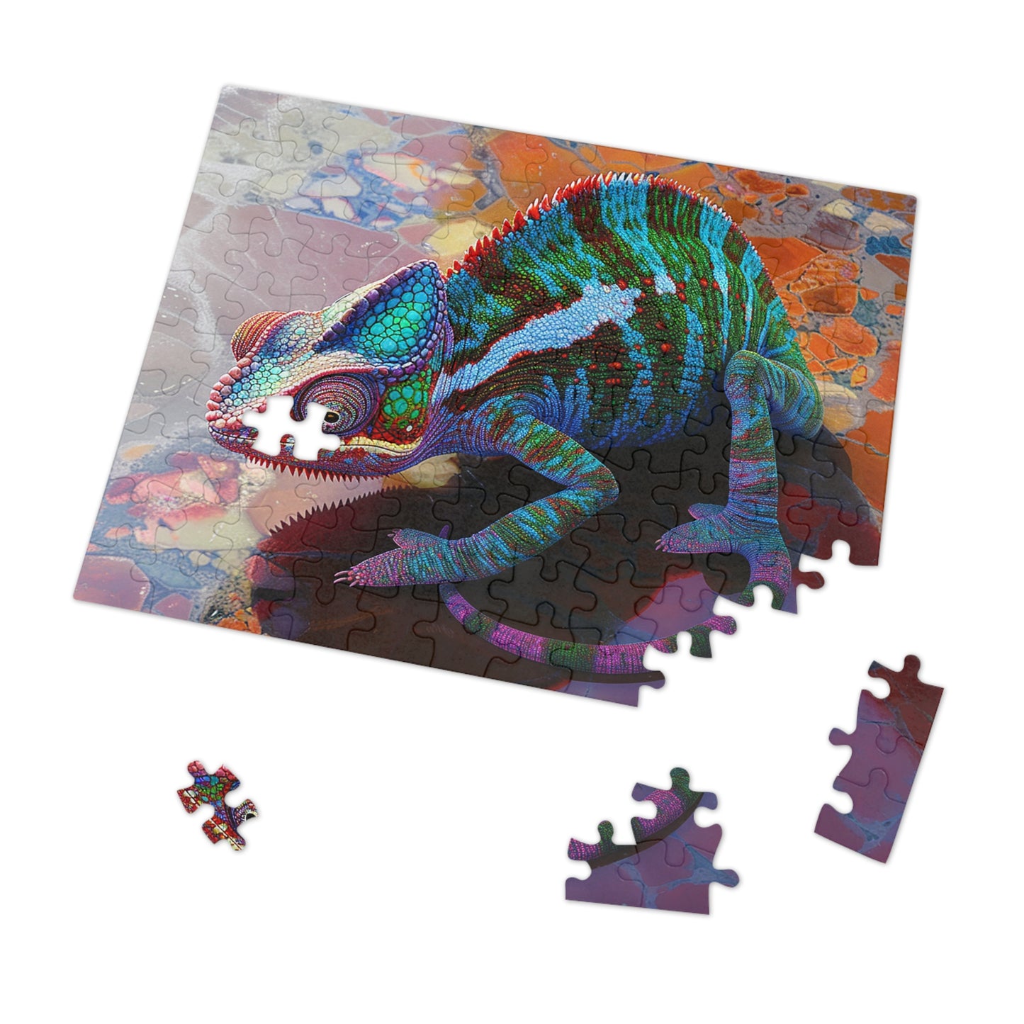 Vibrant Chameleon  Jigsaw Puzzle (30, 110, 252, 500,1000-Piece)