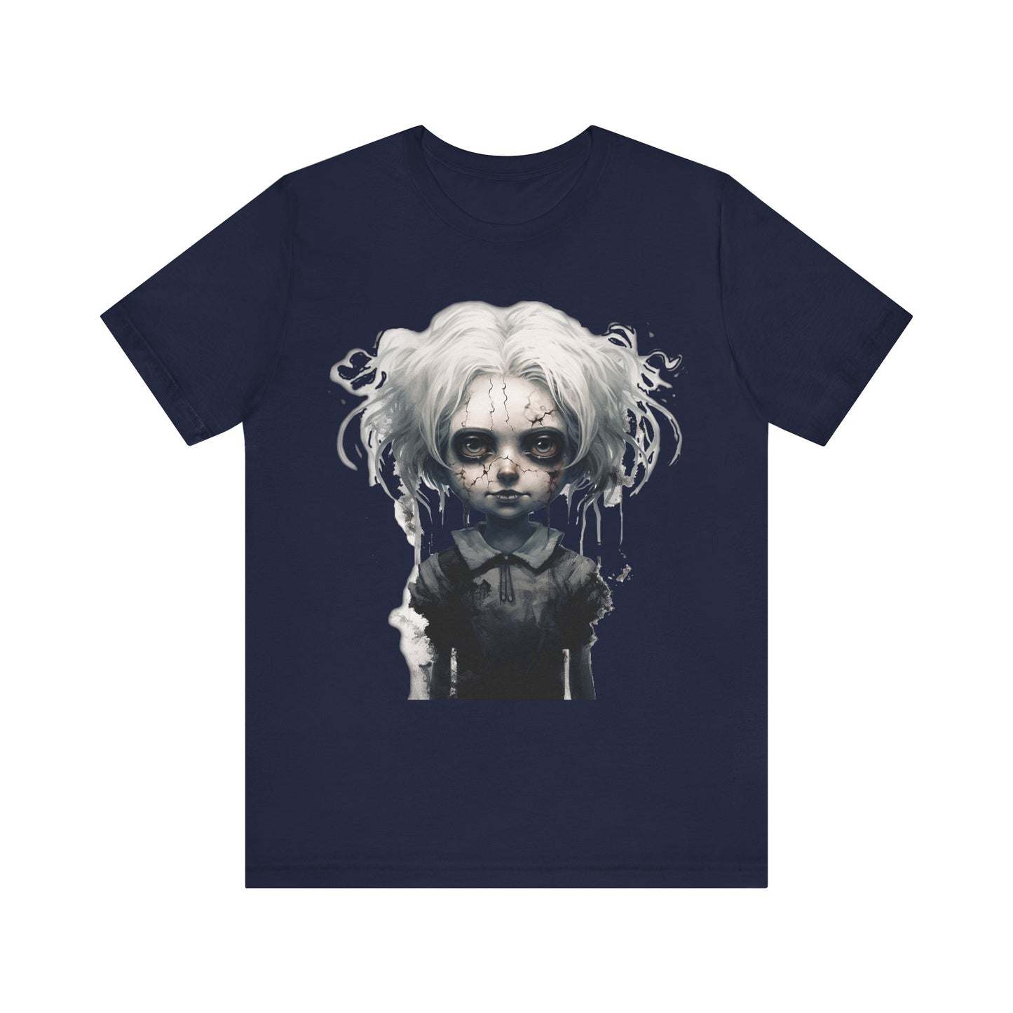 Creepy Doll Halloween Unisex Jersey Short Sleeve Tee
