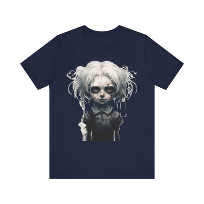Creepy Doll Halloween Unisex Jersey Short Sleeve Tee
