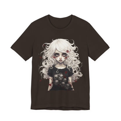 Creepy Doll Halloween Unisex Jersey Short Sleeve Tee