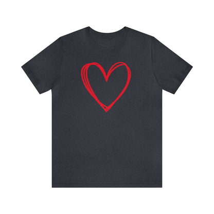 Hand-drawn Heart  Unisex Jersey Short Sleeve Tee