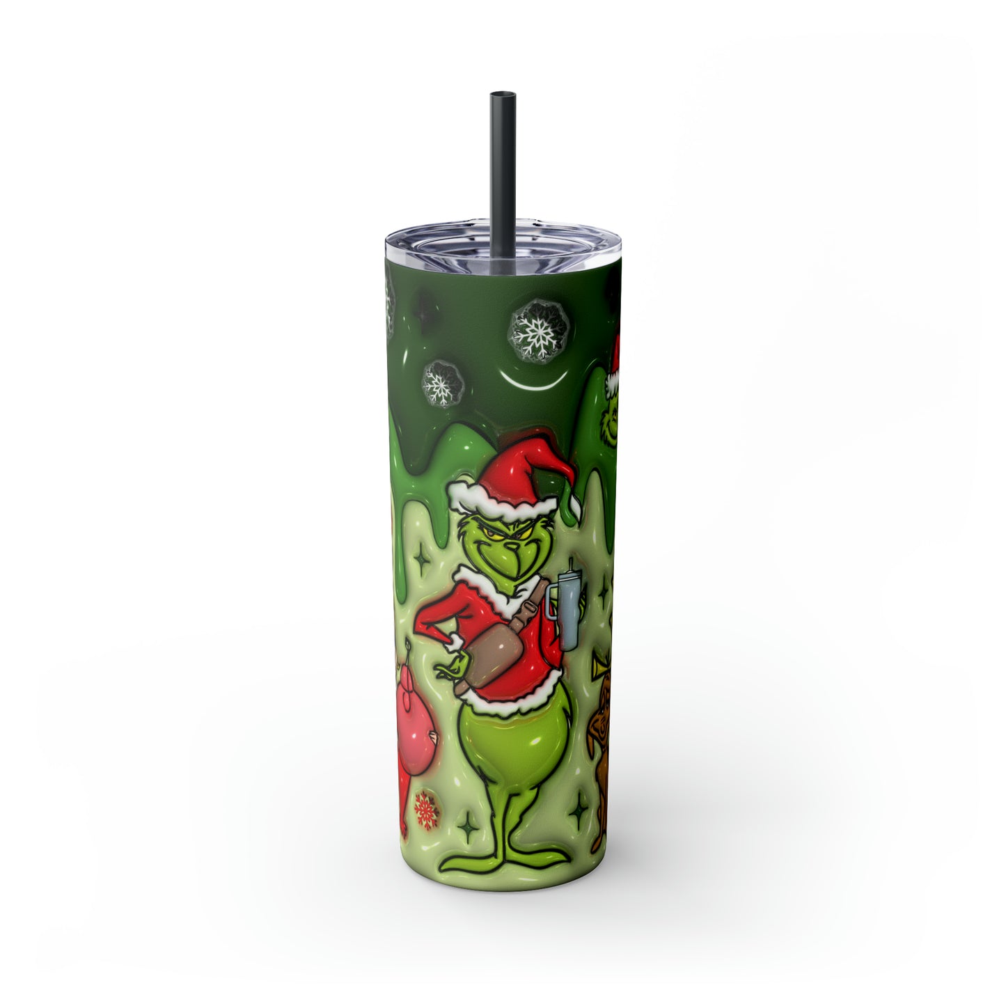 Mr Grinch  Skinny Tumbler with Straw, 20oz