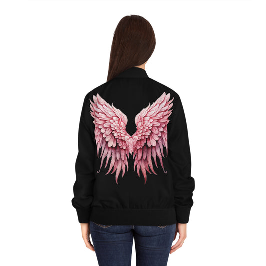 Pink Angel Wings Women's Bomber Jacket