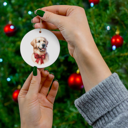 Golden Retriever Christmas Ceramic Ornament