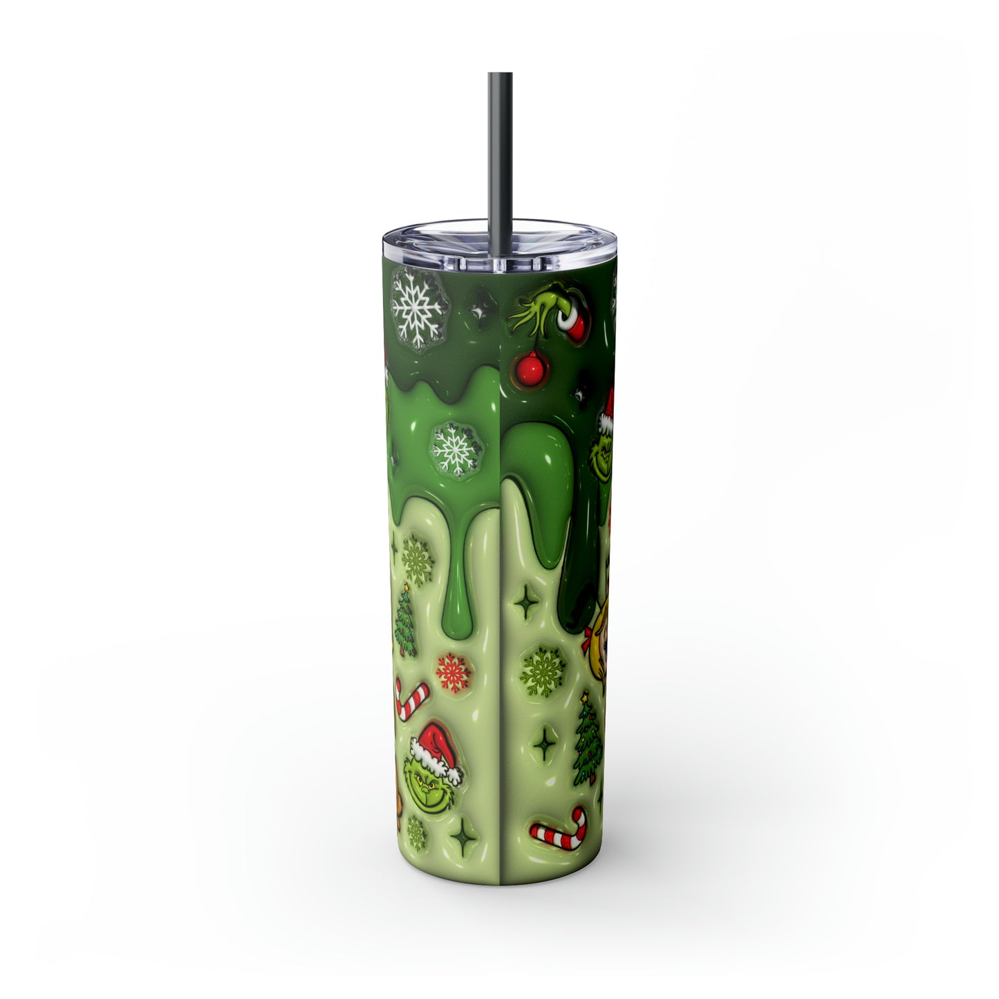 Mr Grinch  Skinny Tumbler with Straw, 20oz