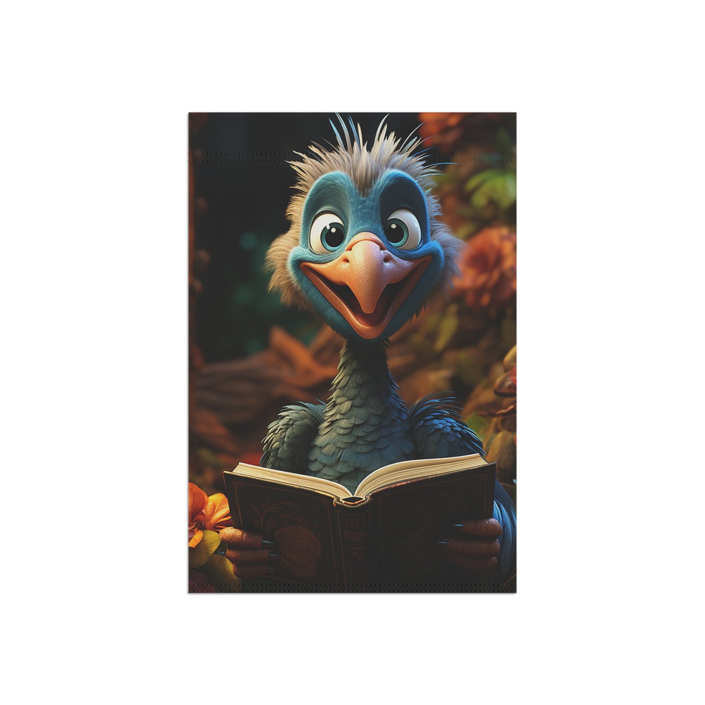 Cute Turkey Reading a Book Garden & House Banner