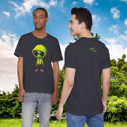 Hip Hop Alien with Grandma's Crew Personalized on Back   Unisex Jersey Short Sleeve Tee
