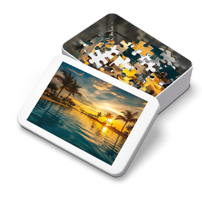 Sunset by the Pool  Jigsaw Puzzle (30, 110, 252, 500,1000-Piece)