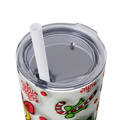 The Grinch Christmas Skinny Tumbler with Straw, 20oz