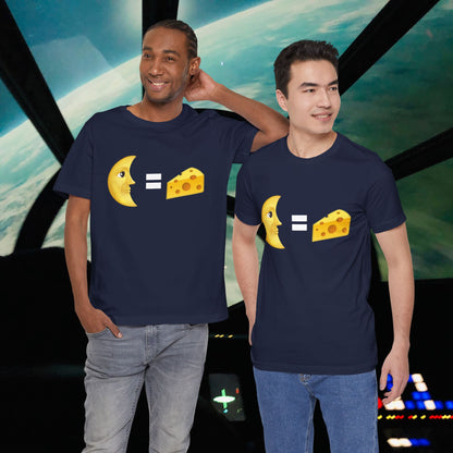 Funny Cheese & Moon Graphic Unisex Tee - Perfect for Food Lovers