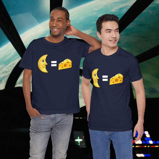 Funny Cheese & Moon Graphic Unisex Tee - Perfect for Food Lovers