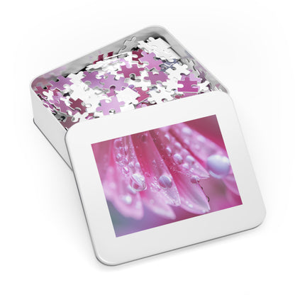 Pink Petals with Dew Drops  Jigsaw Puzzle (30, 110, 252, 500,1000-Piece)