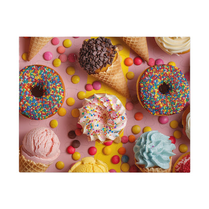 Party Time with Ice Cream, Doughnuts and Cupcakes  Jigsaw Puzzle (30, 110, 252, 500,1000-Piece)