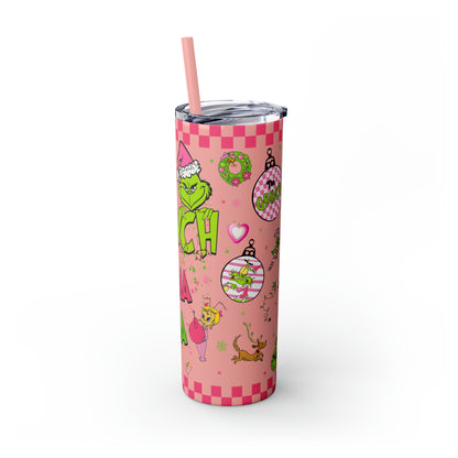 In My Grinch Mama Era  Skinny Tumbler with Straw, 20oz