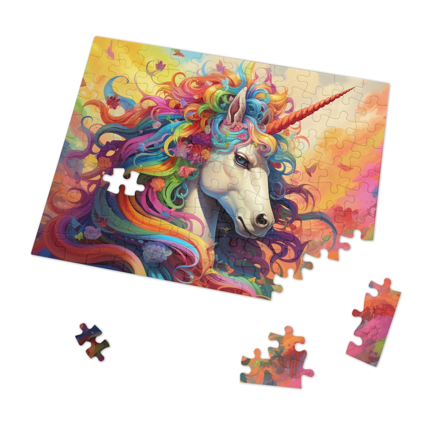 Colorful Unicorn  Jigsaw Puzzle (30, 110, 252, 500,1000-Piece)