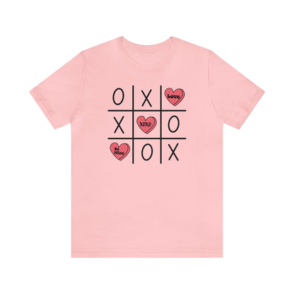 Valentine Tic Tac Toe  Unisex Jersey Short Sleeve Tee