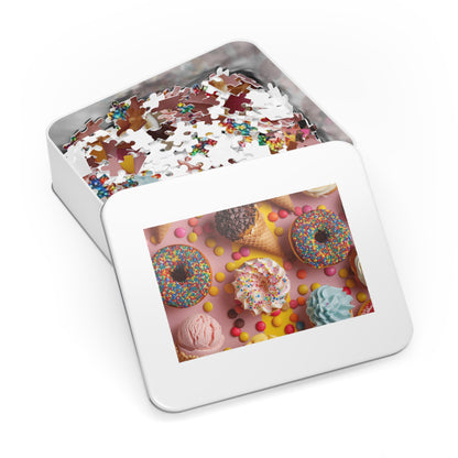 Party Time with Ice Cream, Doughnuts and Cupcakes  Jigsaw Puzzle (30, 110, 252, 500,1000-Piece)