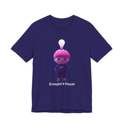 Grandma's House Brain with Light Bulb Design - Unisex Jersey Tee