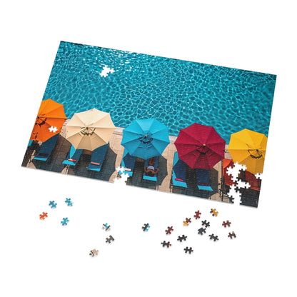 Pool Side Umbrellas Jigsaw Puzzle (30, 110, 252, 500,1000-Piece)