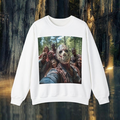 Jason Selfie with Campers Unisex Heavy Blend™ Crewneck Sweatshirt