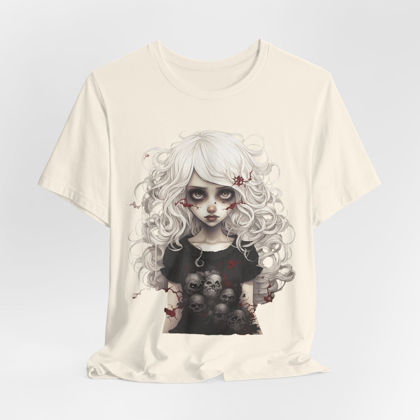 Creepy Doll Halloween Unisex Jersey Short Sleeve Tee