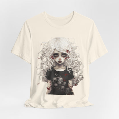Creepy Doll Halloween Unisex Jersey Short Sleeve Tee