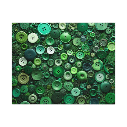 Green Buttons Laying in the Grass Jigsaw Puzzle (30, 110, 252, 500,1000-Piece)