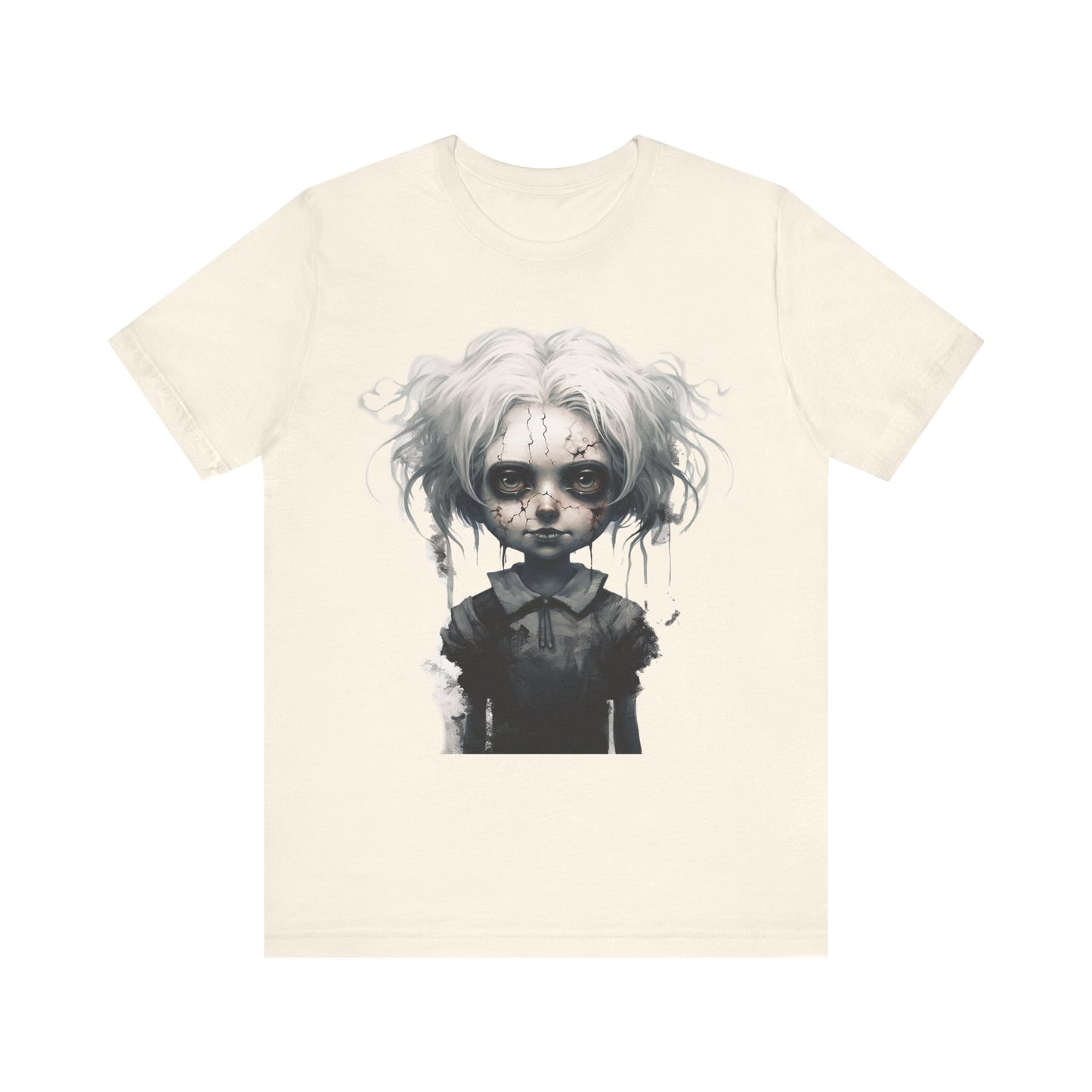 Creepy Doll Halloween Unisex Jersey Short Sleeve Tee