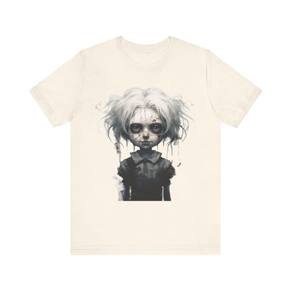Creepy Doll Halloween Unisex Jersey Short Sleeve Tee