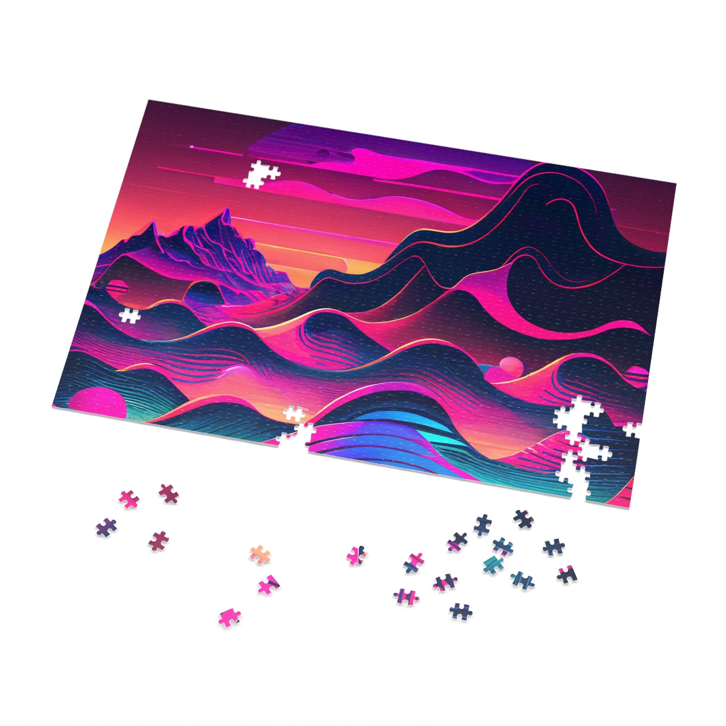 Magical Neon Mountains   Jigsaw Puzzle (30, 110, 252, 500,1000-Piece)