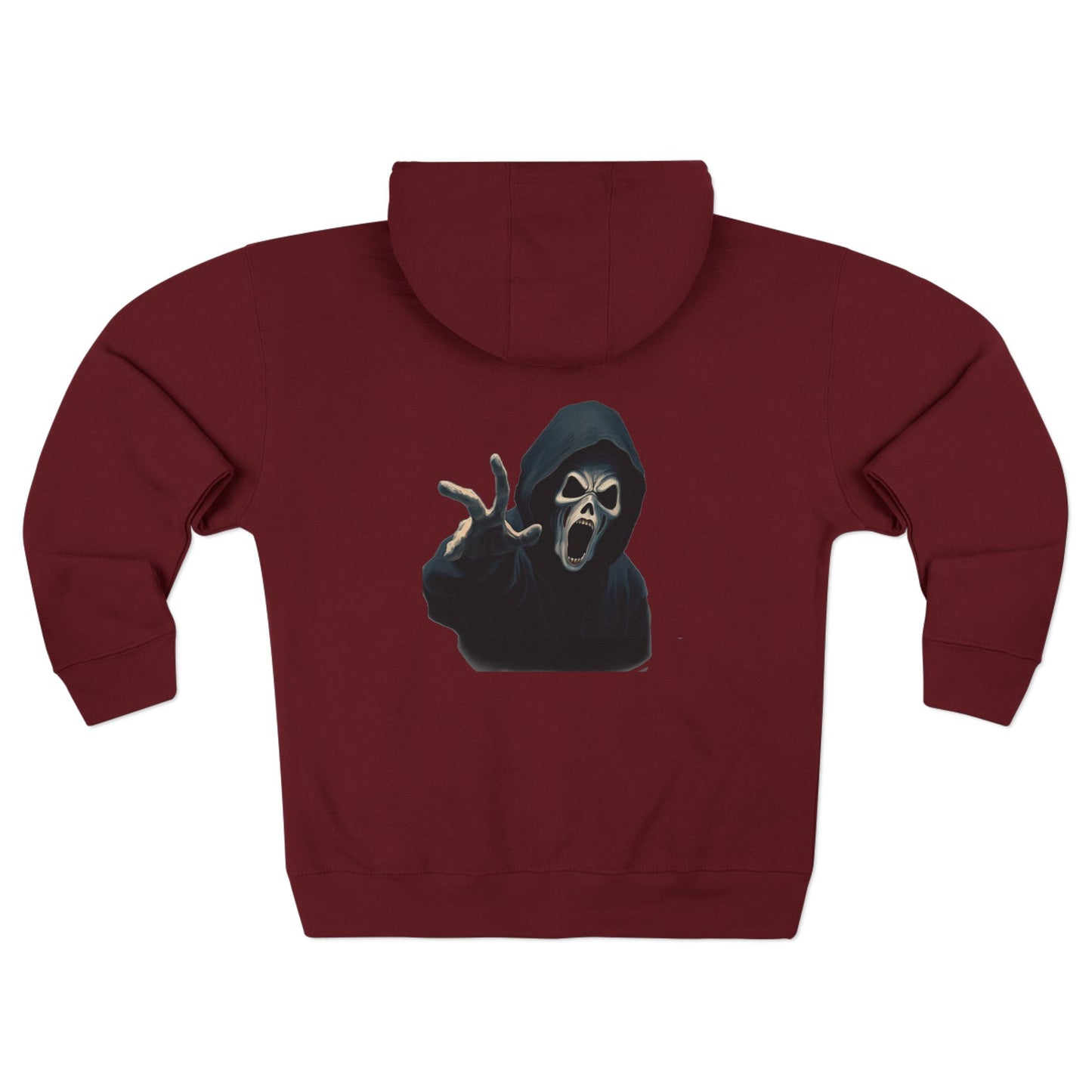 Scary Creeper Back Printed Full Zip Hoodie