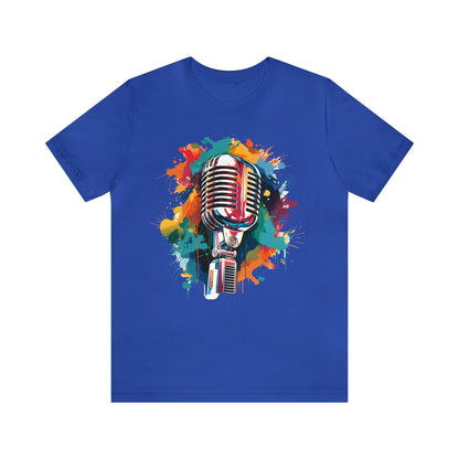 Water Color Microphone Unisex Jersey Short Sleeve Tee