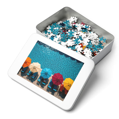 Pool Side Umbrellas Jigsaw Puzzle (30, 110, 252, 500,1000-Piece)