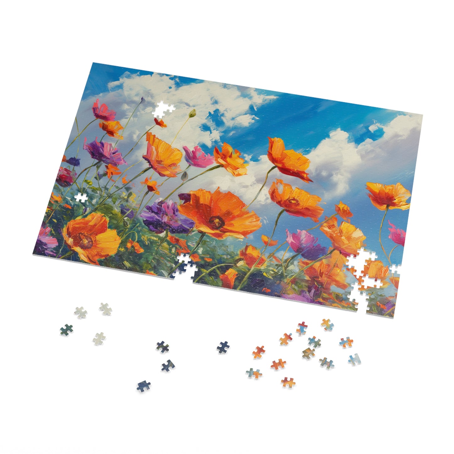 Field of California Poppies  Jigsaw Puzzle (30, 110, 252, 500,1000-Piece)