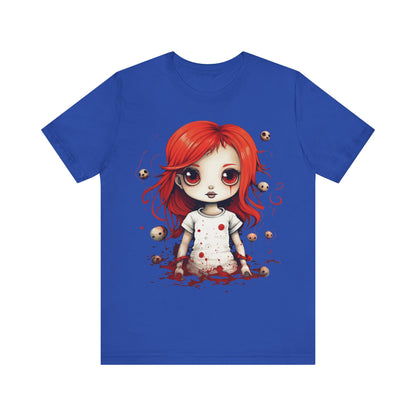 Pretty Creepy Doll Halloween Unisex Jersey Short Sleeve Tee