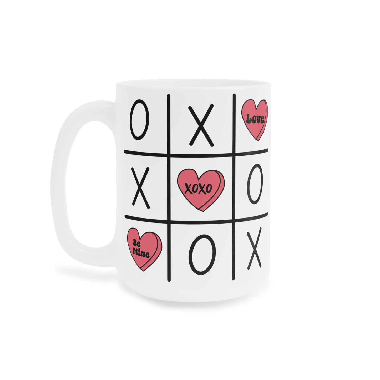 Valentine's Tic Tac Toe  Ceramic Mugs (11oz\15oz\20oz)