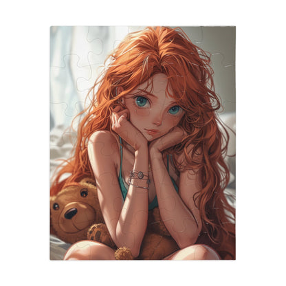 Redheaded Anime Girl  Jigsaw Puzzle (30, 110, 252, 500,1000-Piece)