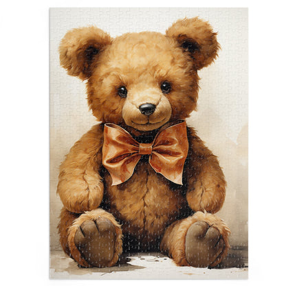 Watercolor Teddy Bear Jigsaw Puzzle (30, 110, 252, 500,1000-Piece)