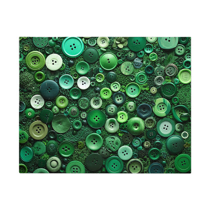 Green Buttons Laying in the Grass Jigsaw Puzzle (30, 110, 252, 500,1000-Piece)