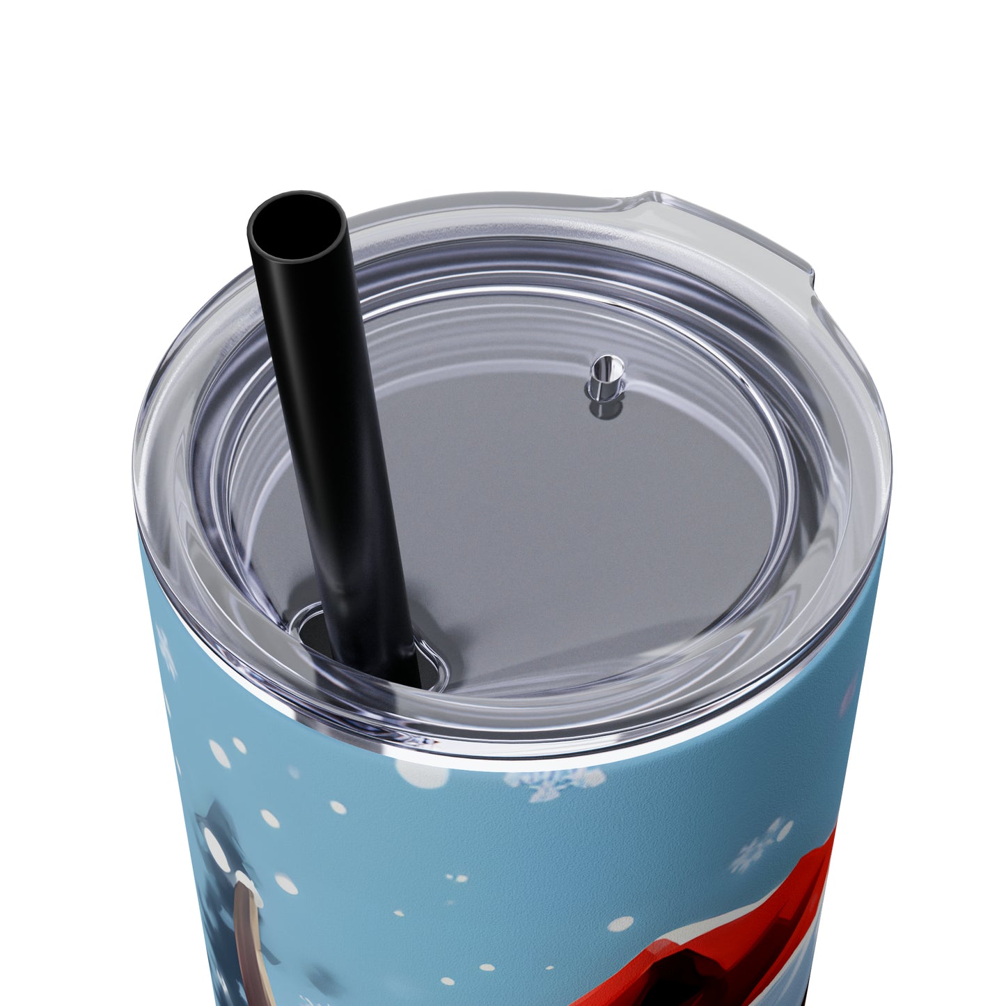 Christmas Cow  Skinny Tumbler with Straw, 20oz