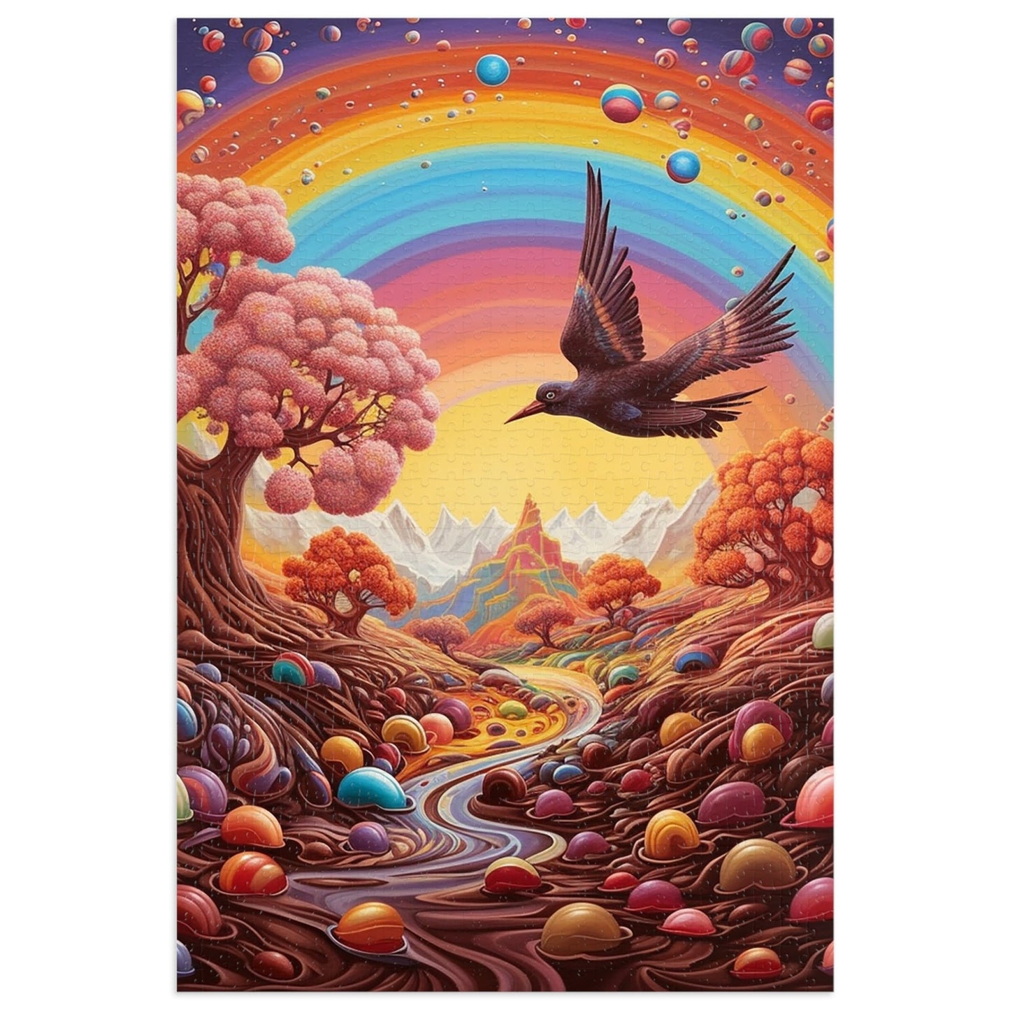 Chocolate River in the Candy Valley  Jigsaw Puzzle (30, 110, 252, 500,1000-Piece)