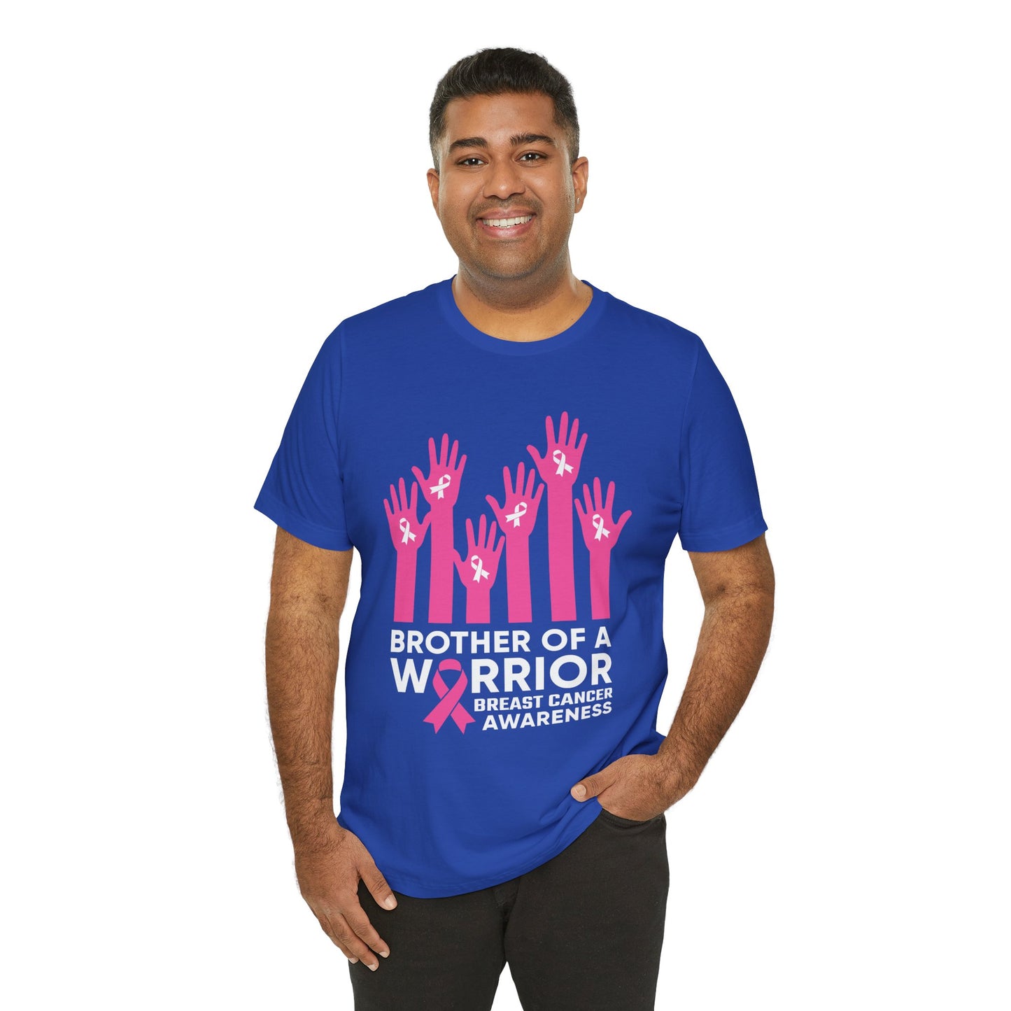 Brother of a Warrior Breast Cancer Awareness Jersey Short Sleeve Tee