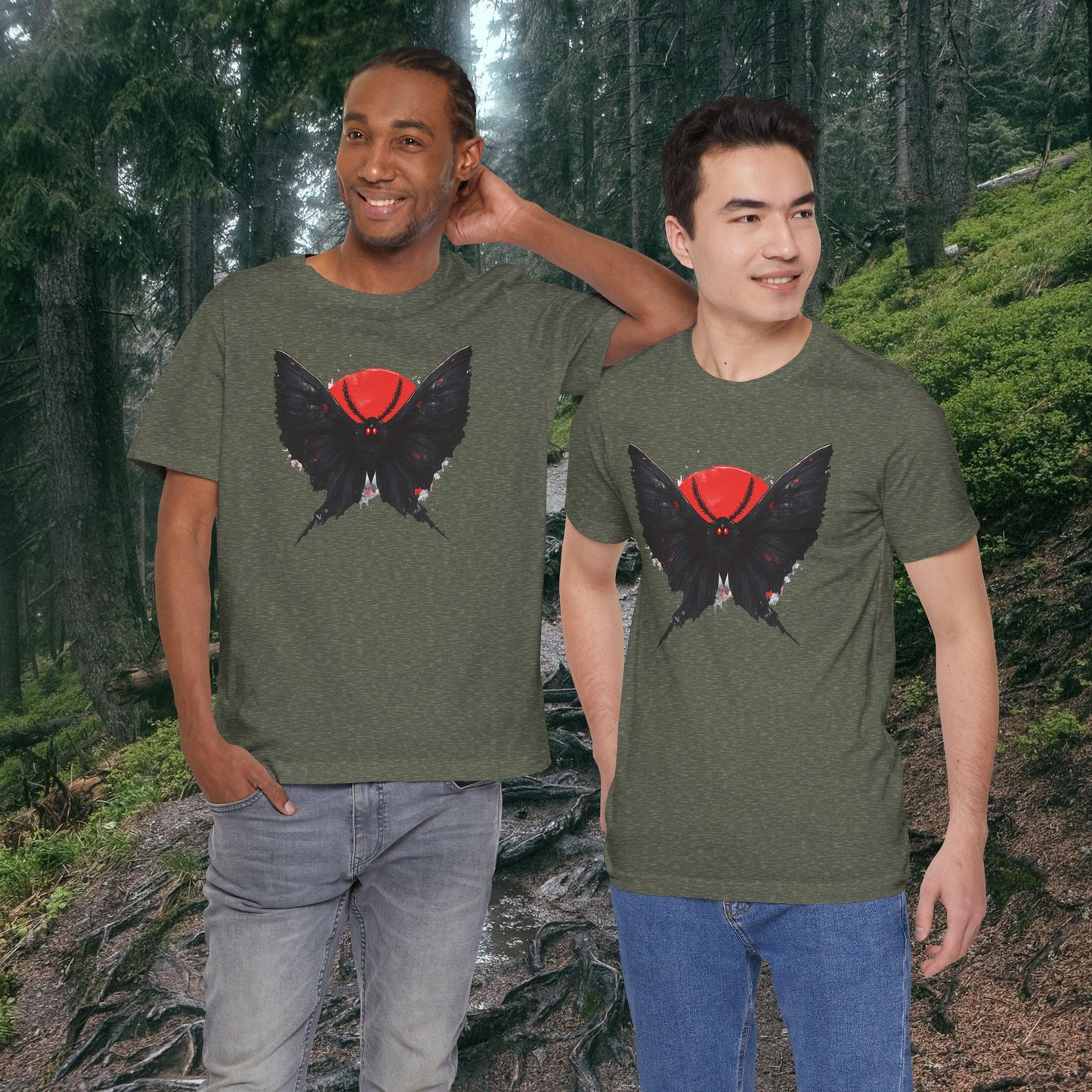 Mothman Graphic Tee - Unisex Jersey Shirt for Nature Lovers